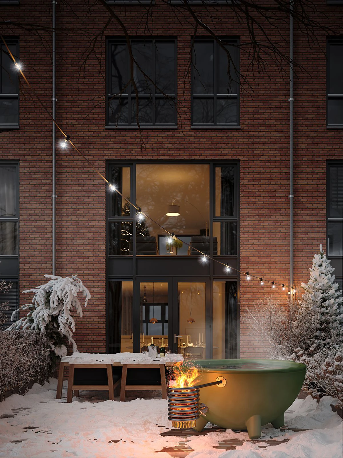 winterse exterieurvisualisatie detail